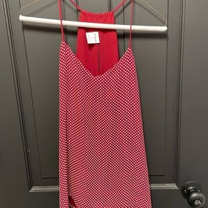 Burgundy polka dot tank